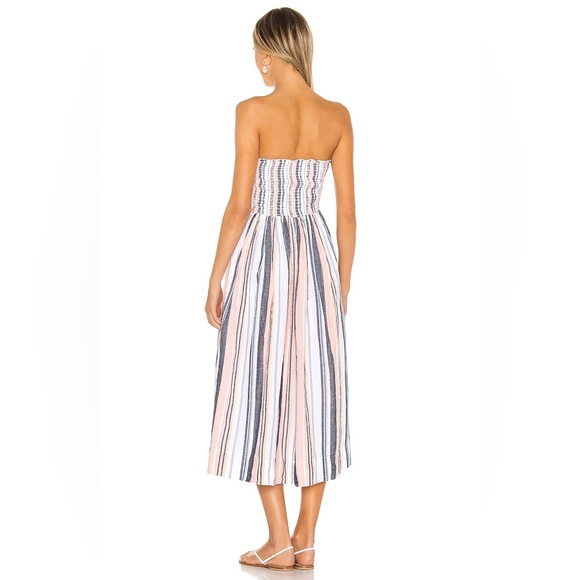 FREE PEOPLE Pink Striped Strapless Maxi Fit + Flare Dress - NWT - Size XS - Picture 3 of 5